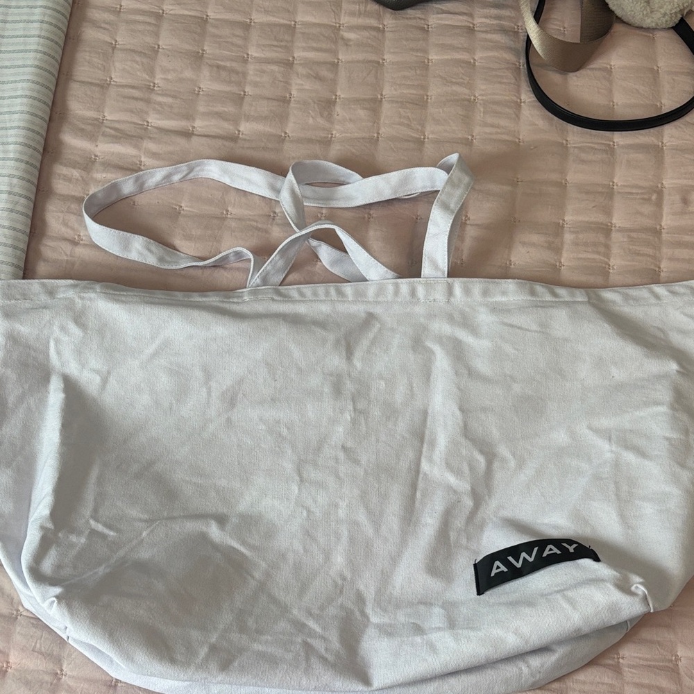 Away White Canvas Tote Bag